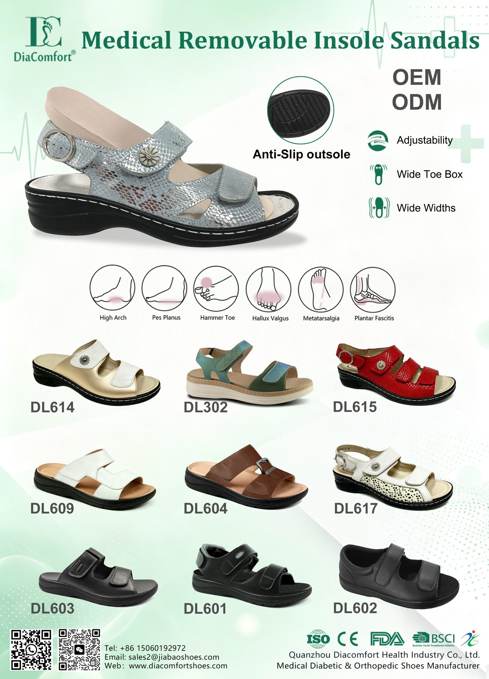 Medical Removable Insole Sandals