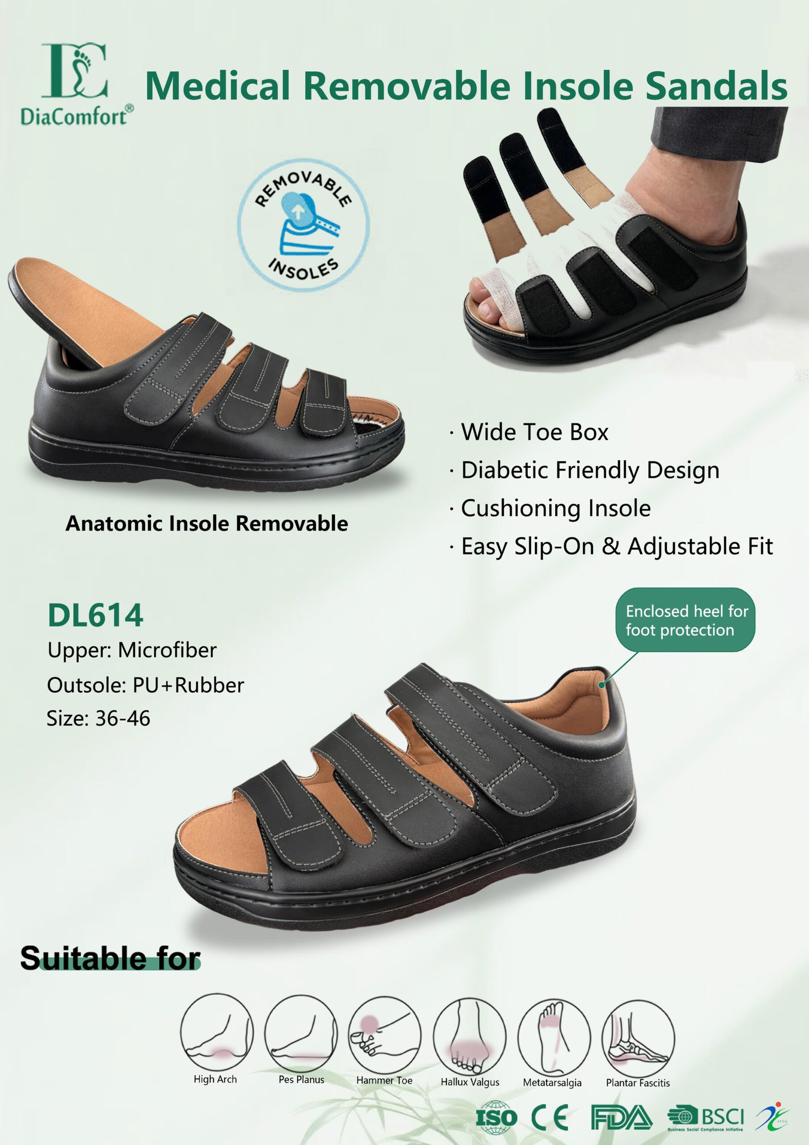 Medical Removable Insole Sandals